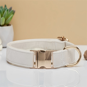 Collier pour chien élégant et durable en laine avec boucle métallique gravable et lumières – Vente en gros directe du fabricant – Fournitures pour animaux de compagnie - Product Image 2