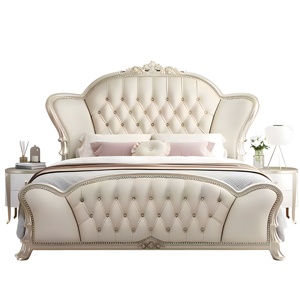 Cama Doble de Madera de Lujo Europea, Diseño Moderno, Estilo Princesa Francesa para Dormitorio, Cama de Lujo QX-1 - Product Image 6