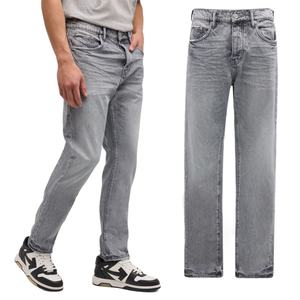 กางเกงยีนส์เดนิมทรงสลิมขาตรงสีซีดสำหรับผู้ชายขายส่ง เสื้อผ้าสตรีทแวร์ กางเกงยีนส์ไบค์เกอร์ผู้ชายแบบบางสำหรับฤดูร้อน - Product Image 1