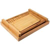 Outil de découpe de pain manuel pliable et compact pour comptoir de cuisine avec bac à miettes en bambou
