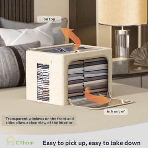 Wholesale Foldable Collapsible Storage <b>Boxes</b> 50x40x33 66L Waterproof Heavy Duty Modern Luxury Wardrobe Furniture <b>Clothes</b> Storage - Product Image 2