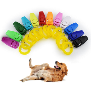 2-in-1 Dog Training Tool Clicker Whistle Key Ring Wrist Strap Pet Repeller for Dogs Cats Essential Pet Training Behavior Product