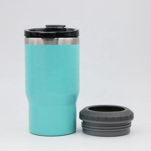 Precio de fábrica 14oz 4 en 1 Lata de acero inoxidable Soporte para enfriador de <span class=keywords><strong>cerveza</strong></span> con 2 tapas para botella de <span class=keywords><strong>cerveza</strong></span> de 12oz Lata delgada - Product Image 4