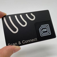 Carte de visite en métal gravé, Identification intelligente, NFC