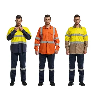Industrial Safety Work Clothing Sets Fr Flame Resistant Hi Vis Reflective Work Suit