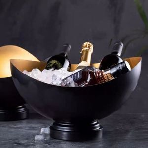 Seau à glace créatif en acier inoxydable 304 pour champagne, vin rouge, bière, salade de fruits, pour hôtel, bar, KTV, restaurant - Product Image 1