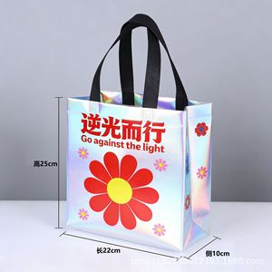Bolsa de Regalo de Tela No Tejida con Diseño Láser 22x25x10cm, Bolsa de Mano con Dibujos Animados para Niños, Cumpleaños, Bodas - Product Image 1