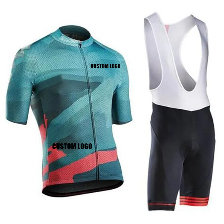 Maillot de cyclisme pour hommes, ensemble de vêtement de sport, respirant, avec fermeture éclair, multicolore, logo personnalisé, à manches courtes, avec bretelles, nouvelle collection 2020