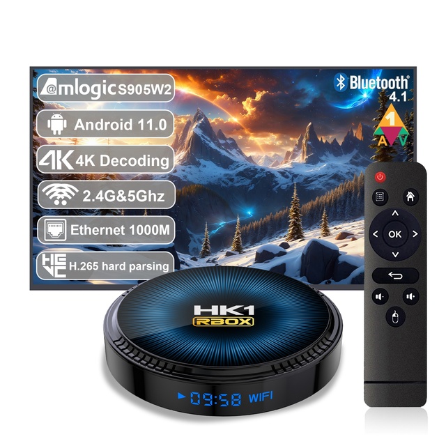 IHOMEMIX New Chip Android 11 Amlogic S905W2 HK1 RBOX W2 4K TV Box 5G WiFi TV Streaming Box Smart Satellite TV Receiver