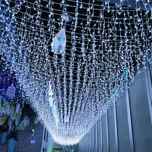 Yeni yıl için özel LED perde ışıkları su geçirmez saçağı dize işıklar düğün parti süslemeleri asılı tarzı çelenk 1m uzunluk