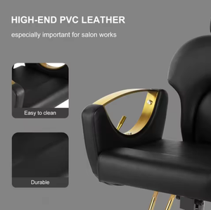 Silla de Peluquería Hidráulica con Reposacabezas Ajustable y Giratoria 360 Grados, Silla de Barbero, Silla de Salón - Product Image 5