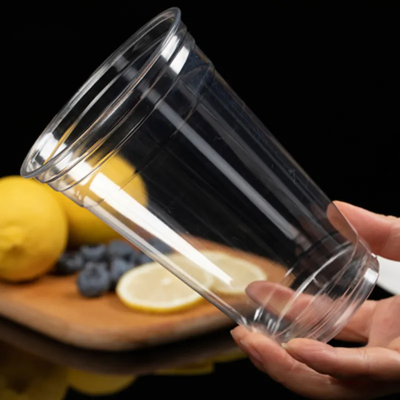 Biodegradable 12oz 15oz 16oz 20oz 24oz take away disposable plastic cup bubble tea milk juice cold drinking cup