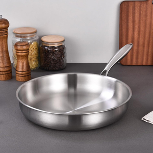 No Coating Saute <b>Pan</b> Gas <b>Induction</b> Compatible Home Cooking Cookware Set Triply Stainless Steel Frying <b>Pan</b> - Product Image 5