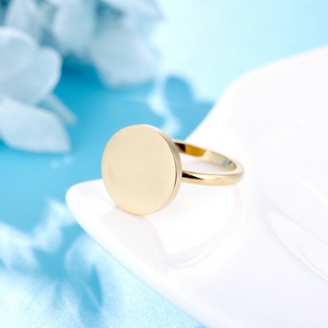 Custom Personalized Stainless Steel <b>Rings</b> Engrave logo Round Shape Rose Gold <b>Ring</b> <b>Blanks</b> - Product Image 2