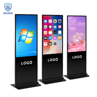 Pantalla Publicitaria Vertical con Soporte de Piso, Pantalla Táctil LCD, Pantallas Publicitarias para Interiores