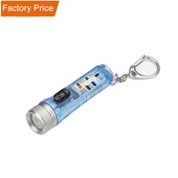 Mini linterna LED con hebilla, luz LED roja UV, recargable vía USB, táctica, llavero, lámpara de bolsillo, resistente al agua para exteriores