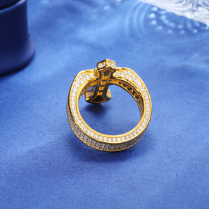 Anello da Uomo Stile Hip Hop da Festa con Croce in Argento Sterling 925 e Diamanti <span class=keywords><strong>Baguette</strong></span> Moissanite Certificata GRA Ghiacciata - Product Image 3