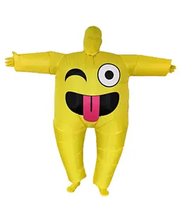 Schattige Smile Face Cry Baby 'S Volwassen Kostuum Halloween Kerst Carnaval Opblaasbare Grappige Emotie Air Geblazen Kostuum