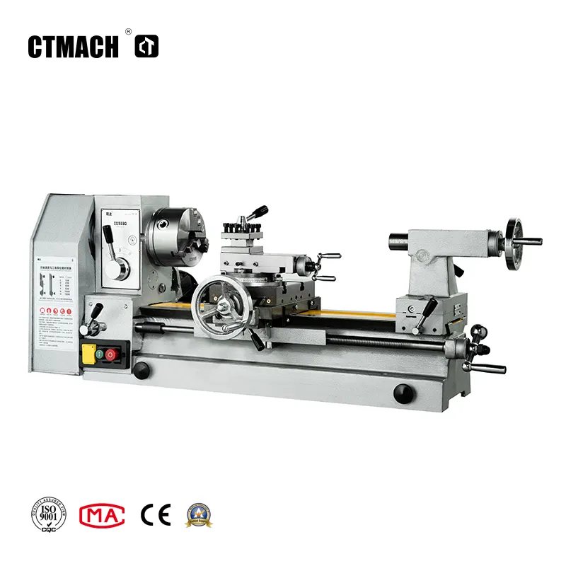 Fábrica direta cq9330 pequena máquina de torno de bancada metal mini torno de bancada usado