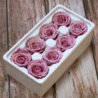 Coffret Cadeau de Roses Éternelles Matériau, Fleurs Immortelles, Roses Séchées Artificielles, Têtes de Roses Préservées