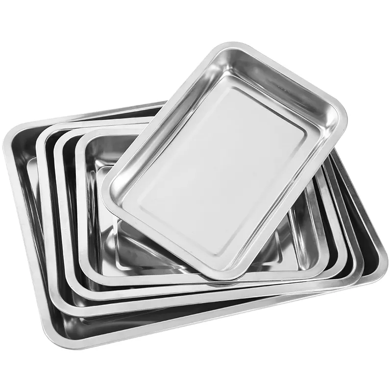 Edelstahl Backblech Lebensmittel qualität Ofen pfanne Brot Kuchen form Draht geflecht Platte Blatt für Rack Wagen Aluminium Trocken pfannen