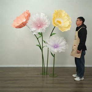 Flores Gigantes Multicolores, Flores Artificiales de Papel Amarillo, Soporte para Flores para Decoración de Bodas y Hogar - Product Image 1