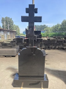 Lápida de Granito Negro Premium en Forma de Cruz con Acabado Pulido, Piedra Conmemorativa Duradera para Cementerio Exterior en Venta - Product Image 6