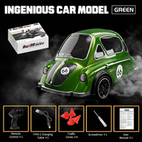 Voiture RC de drift 4x4 Beetle 2.4G 1:43, mini modèle télécommandé pour hobby avec lumières LED