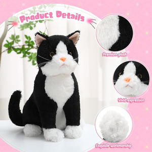 Giocattolo personalizzato natale smoking gatto impagliato realistico peluche morbido gattino natale festa di compleanno favori regali gatto grande realistico - Product Image 4