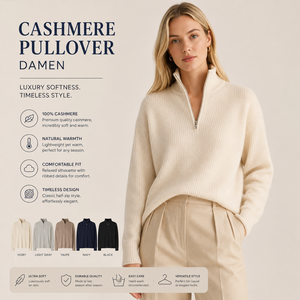 Pull en cachemire pour femme, 100% cachemire, col demi-zip, tricot côtelé, fabricants de pulls, pull doux, chaud et luxueux pour femme - Product Image 1