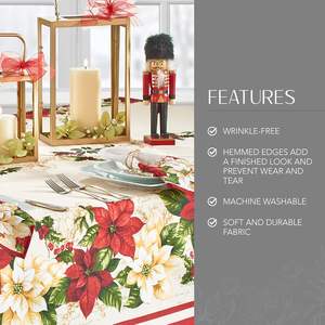 Mantel Navideño Rectangular con Estampado Festivo para Decoración Navideña, Reuniones Festivas, Hecho de Peva, Hoteles, Hecho en China - Product Image 3