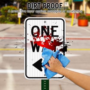 Tablero de señal de flecha de color base Blanco de 12*18 pulgadas. Material aluminio. Impermeable y resistente a los rayos UV. - Product Image 4