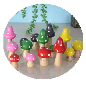 Esculturas abstractas de madera seta de madera natural Kokeshi juguetes adornos artesanales decoración del hogar PEG muñecas figuras hechas a mano artes