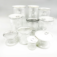 Boîte de conserve vide avec couvercle à anneau de traction en aluminium, pot de conserve en plastique à ouverture facile pour l'emballage des fruits de mer, vente en gros