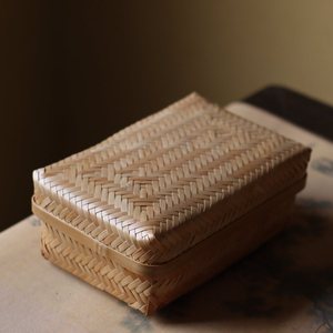 Handmade <b>bamboo</b> woven box, rustic style home tea ceremony storage and organization box, folk craft. - Product Image 4
