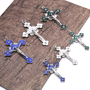 10개/세트 합금 교회 십자가 예수 종교 가톨릭 십자가 펜던트 - Product Image 2