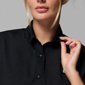 Chemises à manches courtes pour femmes noires <span class=keywords><strong>Columbia</strong></span> en spandex/nylon coupe-vent imperméable respirant UPF 50 - Product Image 4