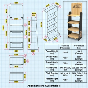 Présentoir de sol en bois personnalisé à 4 niveaux pour bières et boissons, étagère de point de vente avec logo pour brasserie, <span class=keywords><strong>magasin</strong></span> de bouteilles, promotion POP - Product Image 4