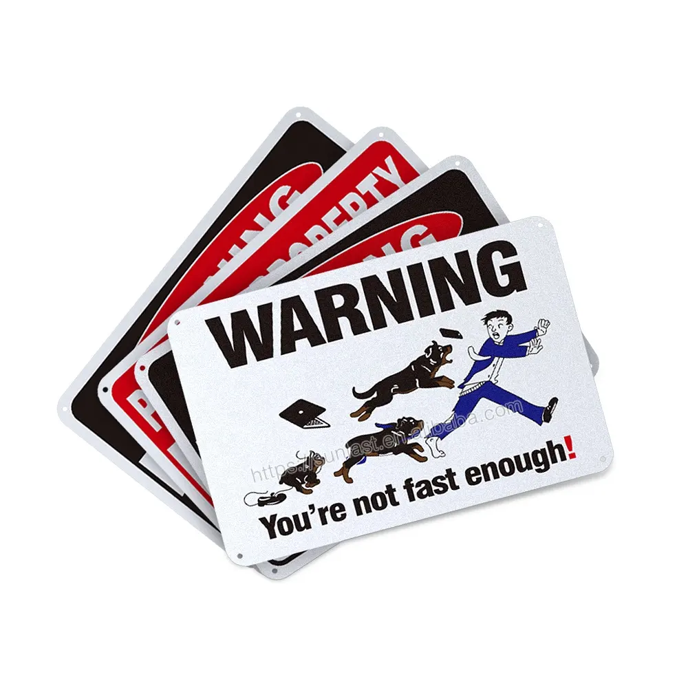 Signes métalliques d'avertissement en aluminium Beware Dogs of Dog Tin Sign Dogs Decor Security Metal Signs