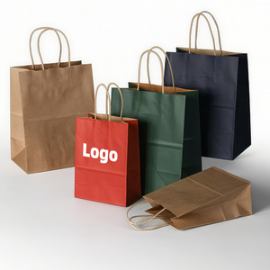 Tùy chỉnh in ấn Brown <span class=keywords><strong>Craft</strong></span> kraft giấy Quà Tặng thực phẩm Takeaway túi giấy với logo riêng của bạn sac En papier Kraft - Product Image 1