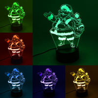 Base lumineuse LED 3D 7 couleurs avec câble USB, support de décoration de table moderne en plastique, commande tactile, alimentation par piles AAA ou prise secteur, intensité réglable
