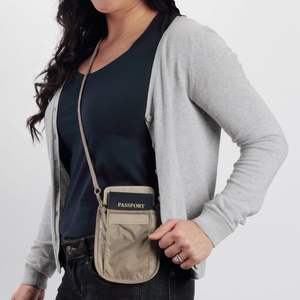 Cartera de Cuello con Bloqueo RFID, Organizador de Pasaportes y Objetos de Valor, Ligera y Duradera, con Cierre de Gancho y Bucle, Correa Ajustable - Product Image 5