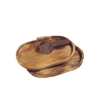 Oval Acacia Wood Serving <b>Tray</b> <b>Small</b> For Coffee Tea Dessert Fruit Snack Plate - Product Image 5