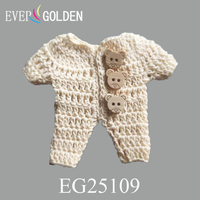 EG25109 9X7,5CM Mini-Baby-Strampler-Puppenoutfit für Recuerdos de Bautizo mit Bärenknopf als Babyparty-Gastgeschenk für Taufe