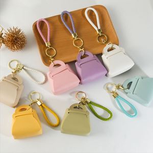 Multi-Purpose Keychain Coin Purse Cute Wallet Key Chain PU Leather Anti-Loss Small <b>Bag</b> Keyring for Earphone Earring Ring - Product Image 3