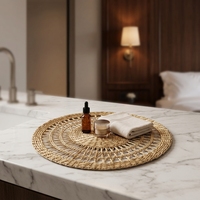 Set de table rond en jonc de mer naturel tressé, décoration murale tissée, style bohème et rustique, pour la maison et la salle à manger, taille personnalisée