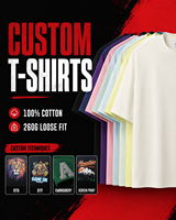 T-shirt vierge en coton peigné épais pour homme, coupe ample et carrée, style urbain, vente en gros