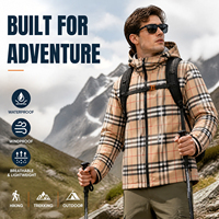 Veste de randonnée imperméable réversible à double face à carreaux personnalisée pour hommes, fabriquée par un fabricant