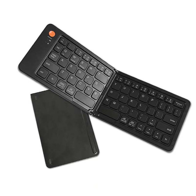 Mini Ultra Thin Portable Rechargeable Wireless Blue Tooth Foldable Keyboard for iPad Laptop Computer Smartphone for IOS Android