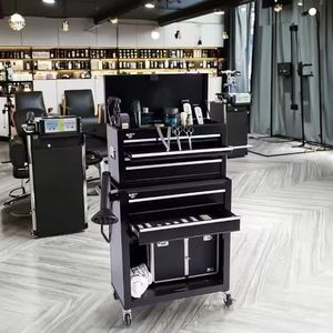 Chariot de rangement mobile en métal à tiroirs multiples, personnalisable OEM, solution de mobilier commercial pour l'esthétique et le tatouage - Product Image 6